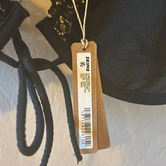 SKIMS Summer Mesh lace Balcon net bra ONYX 40DDD 40F Black - Picture 7 of 8